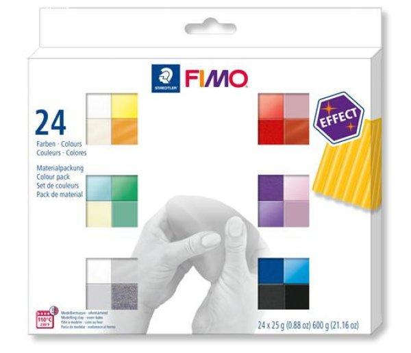 Gyurma, készlet, 24x25 g, égethető, FIMO "Effect Colours" 24
különböző szín