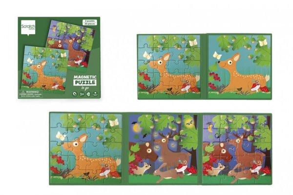 Scratch Europe Mágneses puzzle könyv - Erdő 