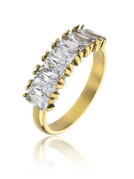 Marc Malone Csillogó aranyozott gyűrű cirkónium
kövekkel Leila White Ring MCR23061G 57 mm