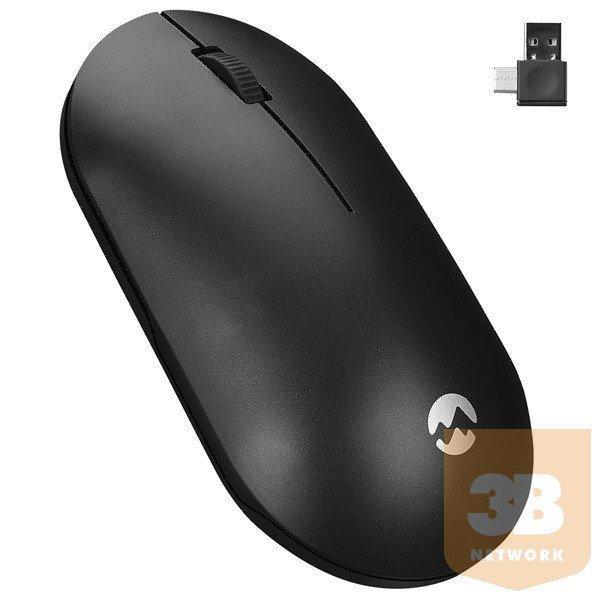 Everest Vezeték nélküli Egér - SMW-399 Rechargeable Super Quiet (1600 DPI, 3
gomb, optikai, fekete)