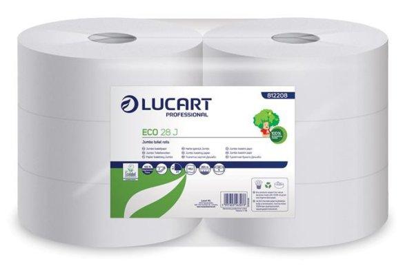 Toalettpapír, 2 rétegű, nagytekercses, 28 cm átmérő, LUCART, "Eco 28
J", fehér