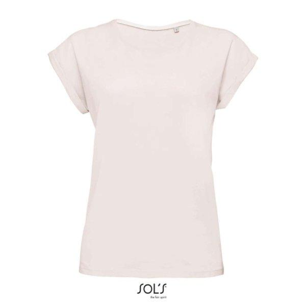 Női MELBA kereknyakú pamut póló, SOL'S SO01406, Creamy Pink-M