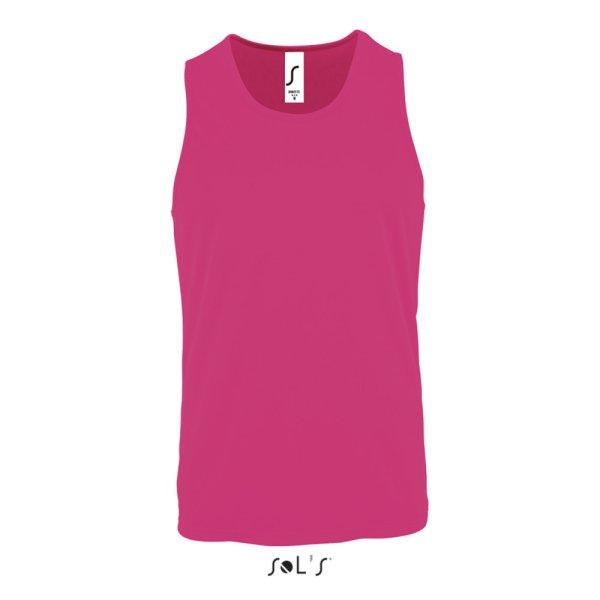 Férfi ujjatlan sport trikó, SOL'S SO02073, Neon Pink 2-2XL
