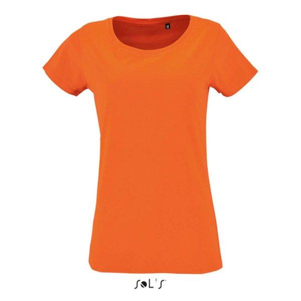 Női organikus környakas rövid ujjú póló, SOL'S SO02077, Orange-2XL