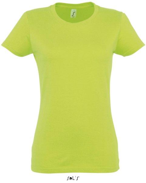 Női IMPERIAL környakú rövid ujjú pamut póló, SOL'S SO11502, Apple
Green-S
