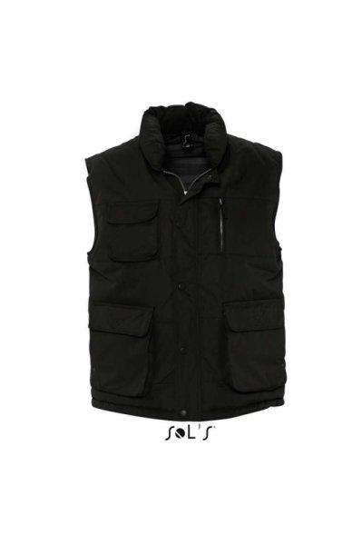 Férfi VIPER vízálló steppelt mellény, sok zsebbel, SOL'S SO59000,
Black-S