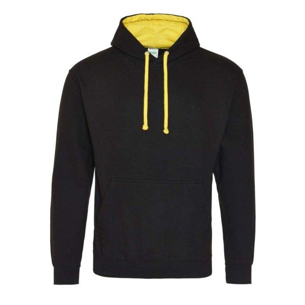 Just Hoods Uniszex kapucnis pulóver kontrasztos színű kapucni béléssel
AWJH003, Jet Black/Sun Yellow-S