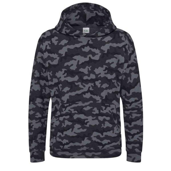 Just Hoods Gyerek terpmintás kapucnis pulóver AWJH014J, Black Camo-S