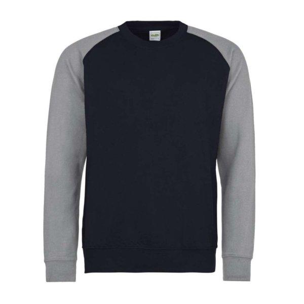 Just Hoods Uniszex baseball környakas pulóver AWJH033, Oxford Navy/Heather
Grey-S