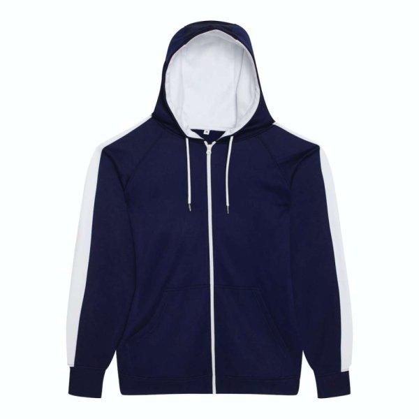 Just Hoods Uniszex sport kapucnis cipzáros pulóver kontrasztos betéttel
AWJH066, Oxford Navy/Arctic White-2XL