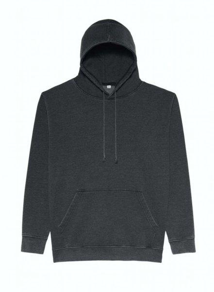 Just Hoods Uniszex mosott hatású kapucnis pulóver AWJH090, Washed Jet
Black-XS