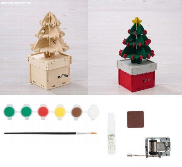 Crelando Kreatív "csináld magad" Karácsonyi zenedoboz, Christmax
Music box, fából készült fenyőfa dekorációsfesthető zenélő doboz