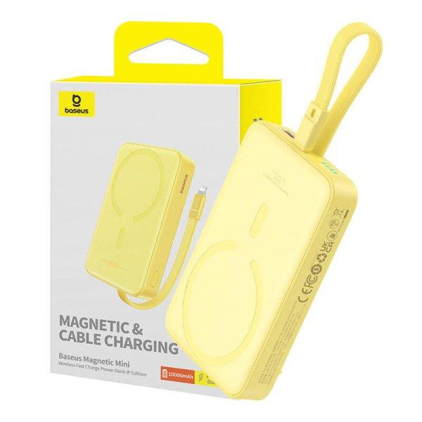 Baseus Magnetic Mini 10000mAh 20W MagSafe Mágneses Power Bank (sárga)