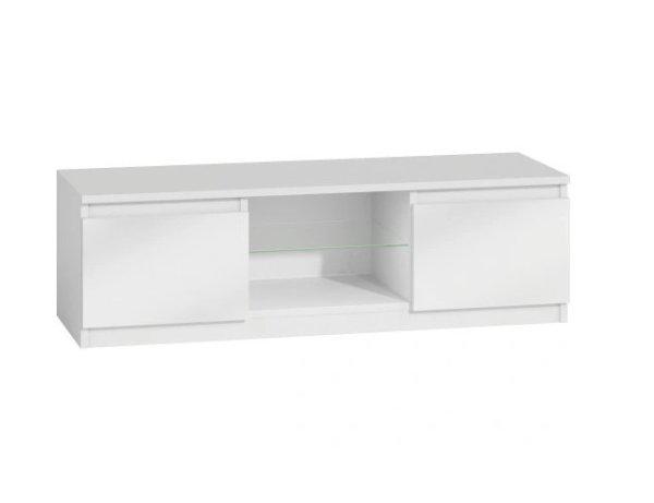 TV szekrény - Holzmeister - 140 cm - magasfényű fehér