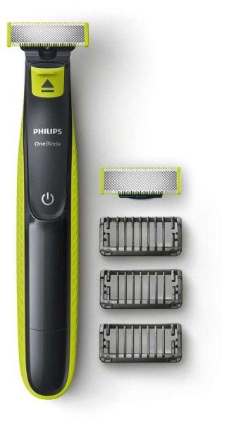 Philips QP2520/30 OneBlade Elektromos hibrid borotva, 3 fésű, 1 penge,
fekete-zöld