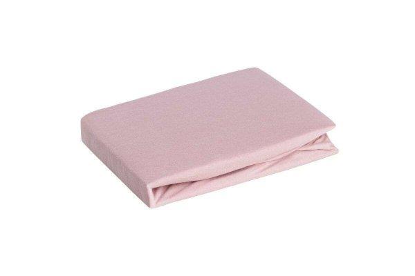 Jersey pamut gumis lepedő Púder rózsaszín 220x200 cm +30 cm