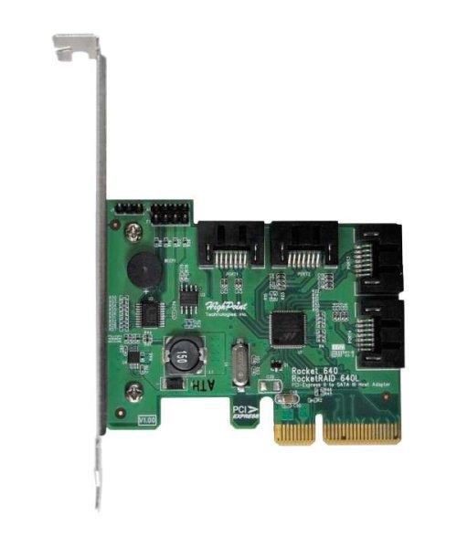 HighPoint RocketRAID 640L 4x belső SATA port bővítő PCIe kártya