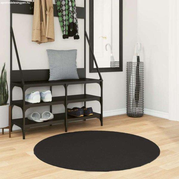 vidaXL fekete rövid szálú puha és mosható szőnyeg Ø 100 cm