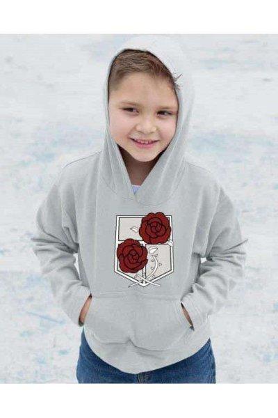 Attack on titan rózsás logó gyerek pulóver