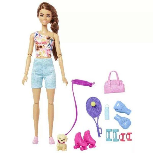 Mattel Barbie feltöltődés: Barna hajú fitness Barbie baba
