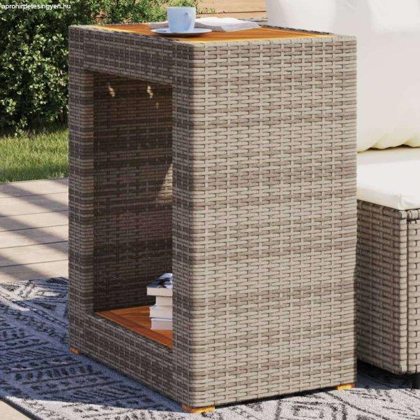 vidaXL szürke polyrattan falapos kerti kisasztal 60x40x75 cm