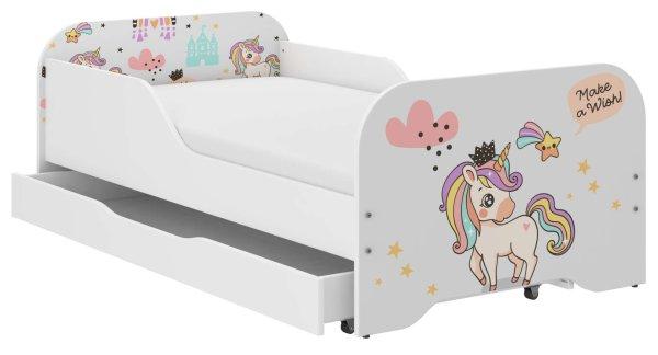 MIKI gyerekágy 140x70cm ajándék matraccal, ágyneműtartó nélkül -
Szivárvány Unikornis