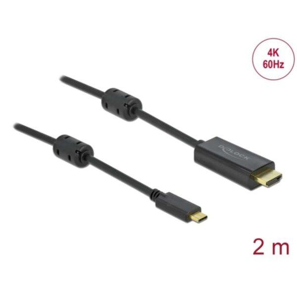 DELOCK kábel USB Type-C aktív > HDMI (DP Alt Mode) 4K 60Hz 2m