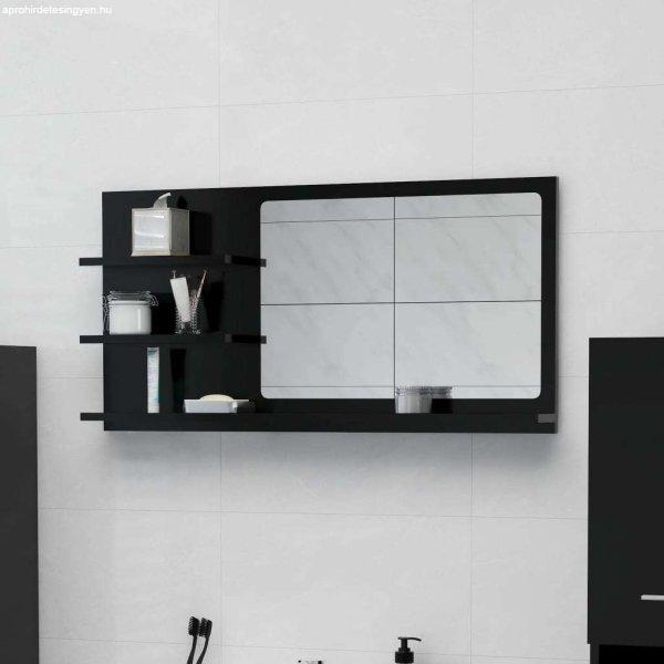 vidaXL fekete forgácslap fürdőszobai tükör 90 x 10,5 x 45 cm