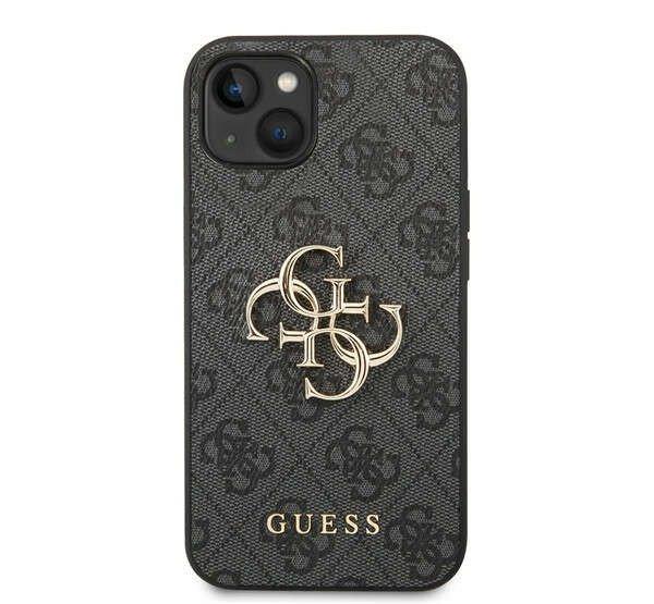 Guess PU 4G Metal Logo iPhone 14 Plus hátlap tok, szürke