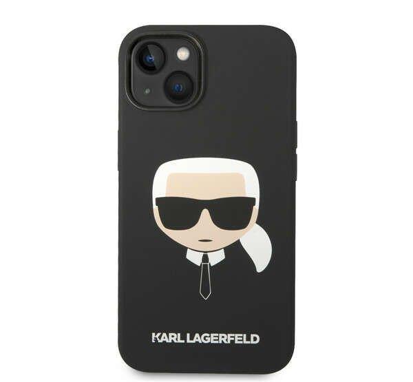 Karl Lagerfeld Head Liquid szilikon hátlap tok iPhone 14, fekete