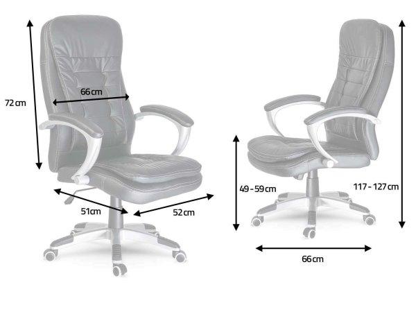 Toronto ergonomikus bőr irodai szék fekete