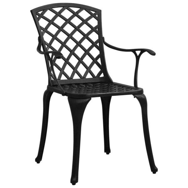 vidaXL 2db öntött alumínium kerti szék, fekete