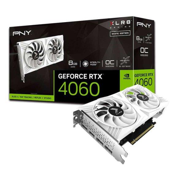 PNY GeForce RTX 4060 8GB GDDR6 OC XLR8 VERTO DF White Edition Videókártya