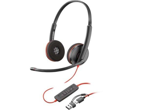 HP Poly Blackwire 3220 Vezetékes Headset - Fekete