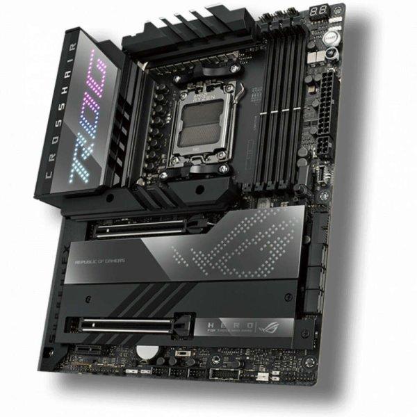 Asus Alaplap - AMD ROG CROSSHAIR X670E HERO AM5 (X670, ATX, 4xDDR5 6400+MHz,
LAN, 6xSATA3, 5x M.2, HDMI+DP)
