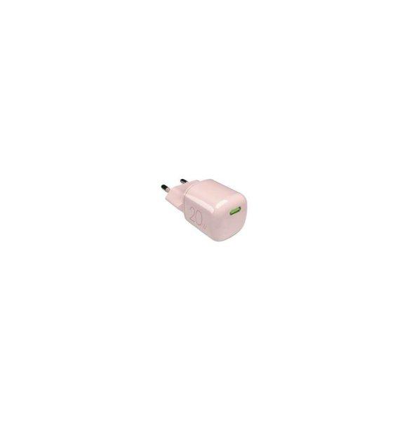 SBS Puro GaN USB-C Hálózati töltő - Rózsaszín (20W)