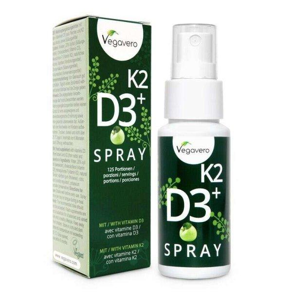 Vegavero D3+ K2-vitamin (MK-7) spray | Csak egy spray naponta, 4 hónap