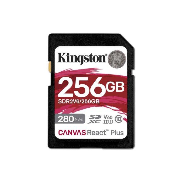 Kingston 256GB Canvas React Plus SDXC UHS-II CL10 Memóriakártya