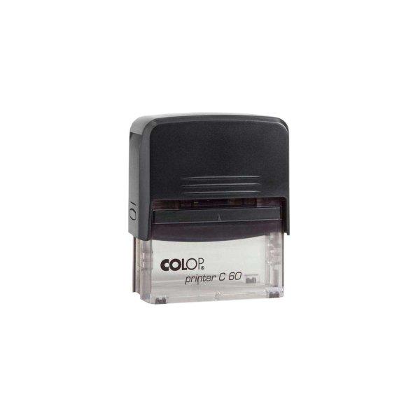 Bélyegző C60 Printer Colop átlátszó fekete ház/fekete párna