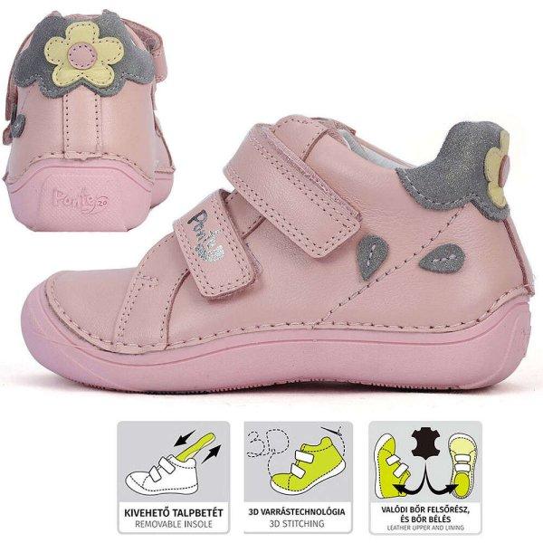 Ponte20 Supinált virágos rózsaszín kislány cipő (Méret 25)