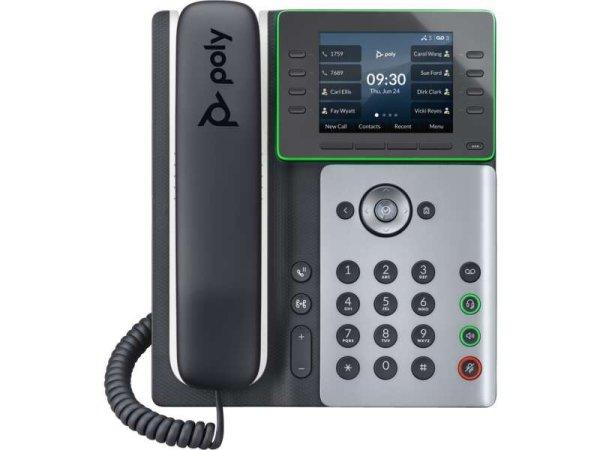 HP Poly Edge E300 VoIP Telefon + PoE - Fekete/Fehér