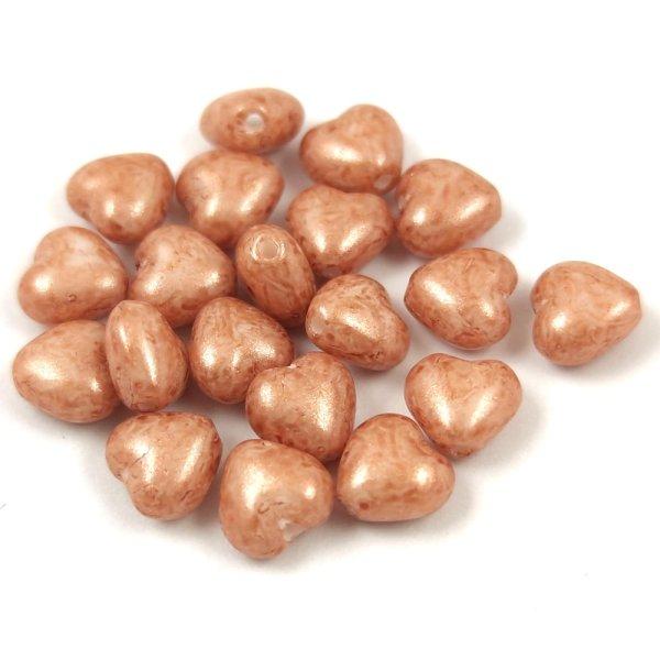 Cseh préselt egyedi formák - szív - Alabaster Milky Brown - 6mm