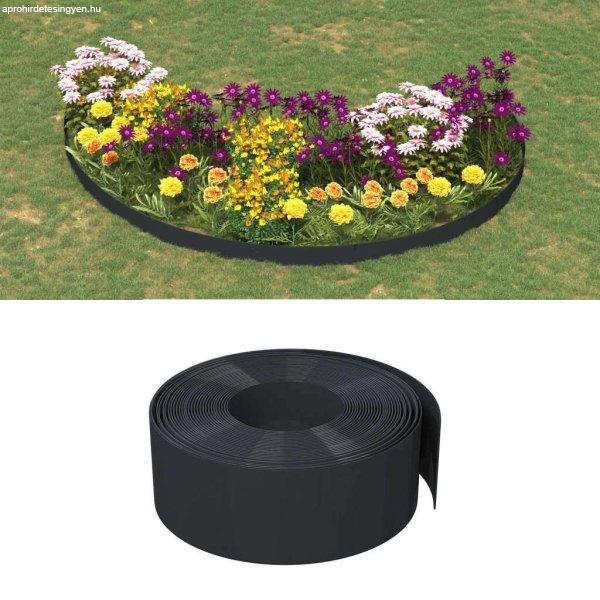 vidaXL 5 db fekete polietilén kerti szegély 10 m x 20 cm