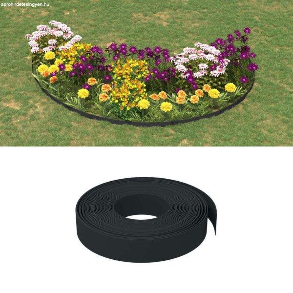 vidaXL 5 db fekete polietilén kerti szegély 10 m x 10 cm