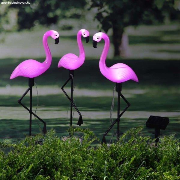 Hi 3 db flamingó alakú napelemes led-es kerti kitűzőkaró