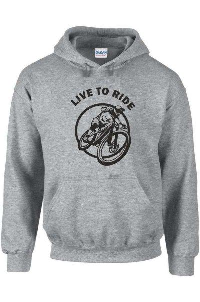 Live to ride pulóver - egyedi mintás, 4 színben, 5 méretben