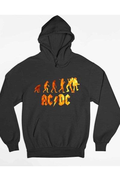 AC/DC zenekaros lángoló pulóver - egyedi mintás, 4 színben, 5 méretben