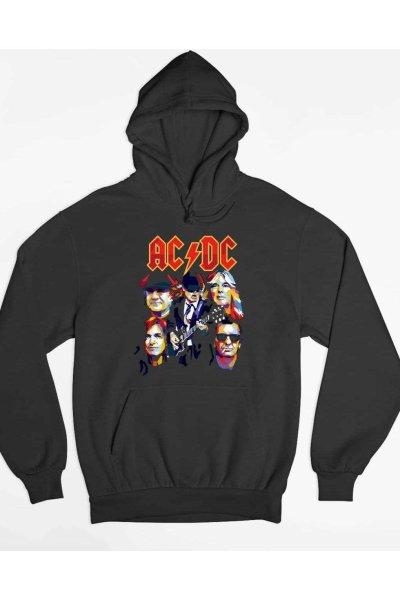 AC/DC zenekar arckép pulóver - egyedi mintás, 4 színben, 5 méretben