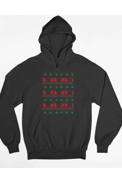 Szarvas mintás karácsonyi hangulat pulóver - egyedi mintás, 4 színben, 5
méretben