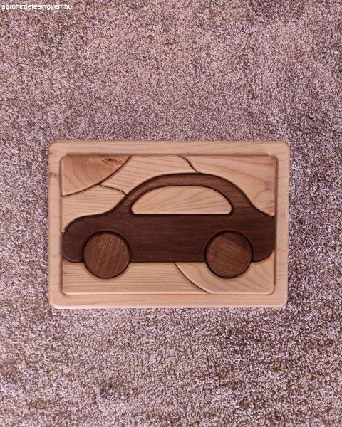 Fából készült Autó Puzzle, 10 db
